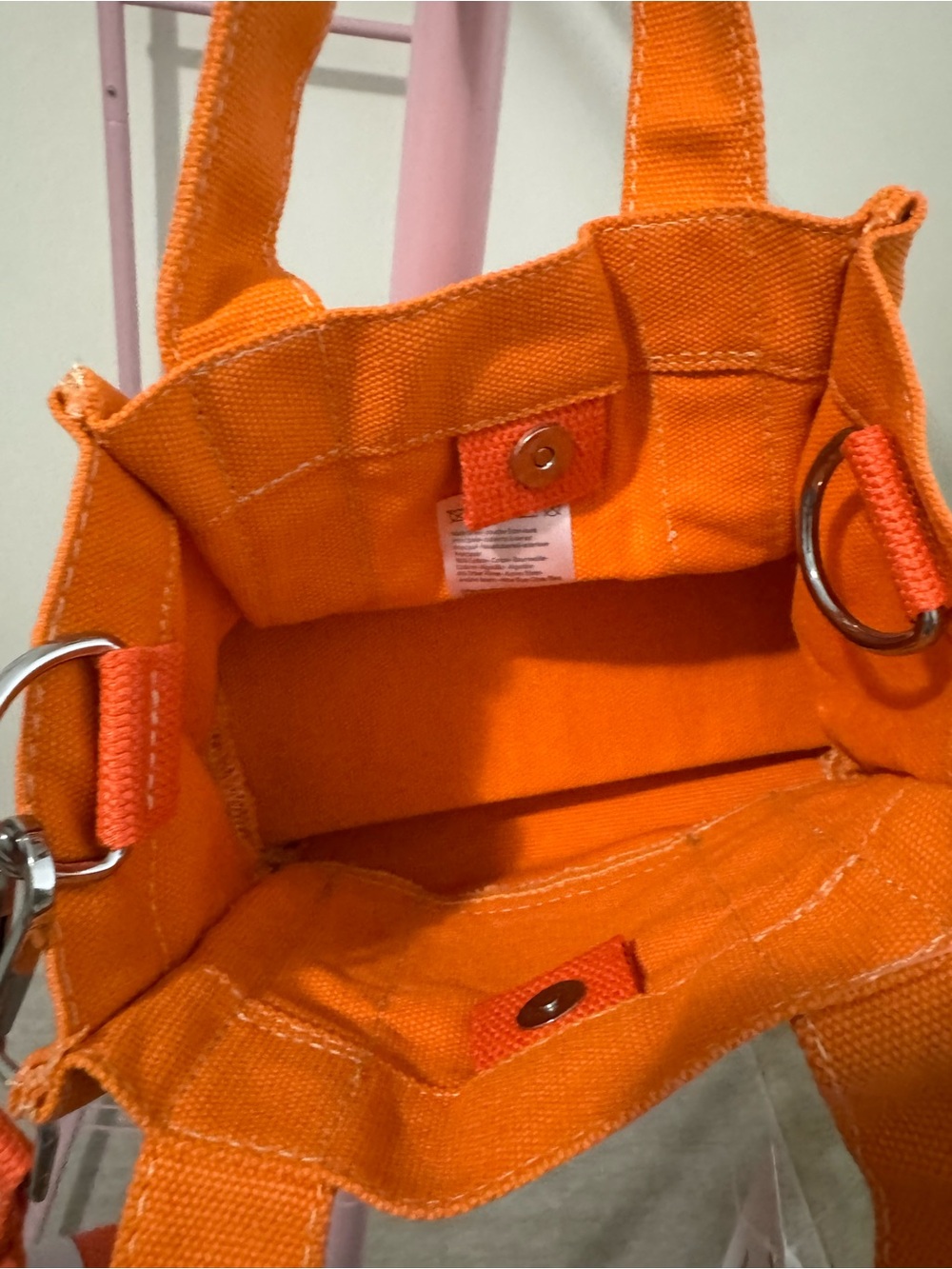 Urban Outfitters Bright Orange Canvas Mini Tote - Picture 3 of 3